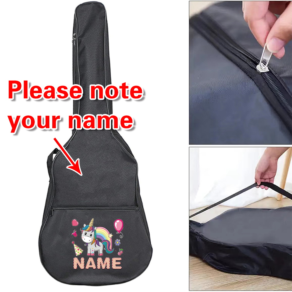 Musical Instrument And Names - Özelleştirilmiş İsimli Gitar Çantası 36-41 inç